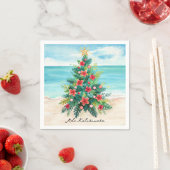Mele Kalikimaka Tropical Palm Tree Christmas Servet (Insitu)