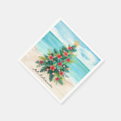 Mele Kalikimaka Tropical Palm Tree Christmas Servet (Hoek)