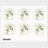 Mele Kalikimaka Tropical Palm Trees Kerstmis Ronde Sticker (Vel)