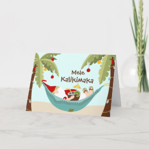 Mele Kalikimaka Tropical Santa Feestdagen Kaart