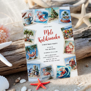 Mele Kalikimaka Tropical Stamps Kerstfeest Kaart