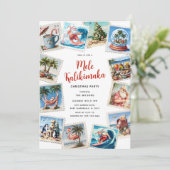 Mele Kalikimaka Tropical Stamps Kerstfeest Kaart (Staand voorkant)