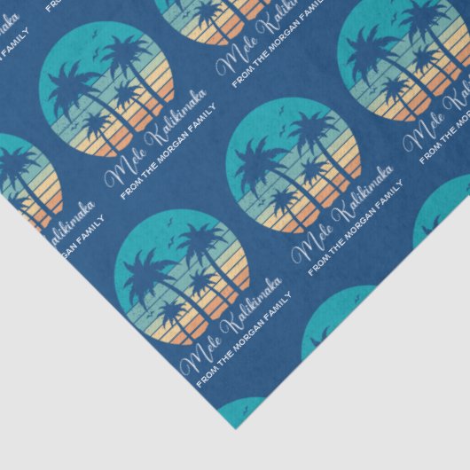 Mele Kalikimaka Tropical Sunset Custom Christmas Tissuepapier (Detail)