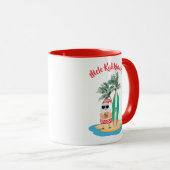 Mele Kalikimaka Tropical Surfing Santa Kerstmis Mok (Voorkant rechts)