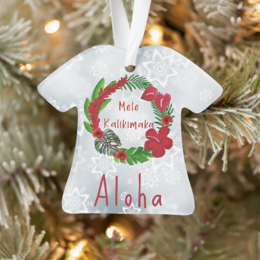 Mele Kalikimaka Tropical Wreath Ornament (Boom)