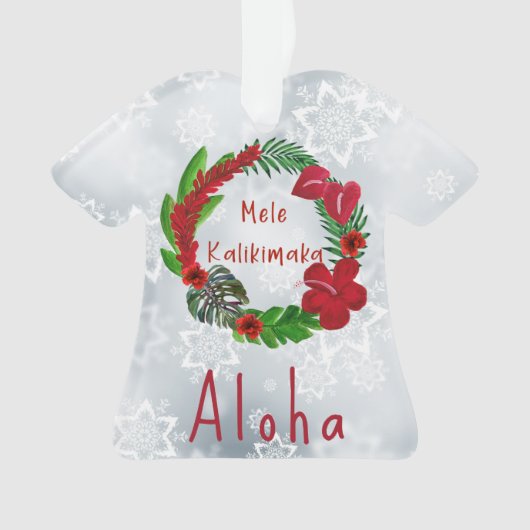 Mele Kalikimaka Tropical Wreath Ornament (voorkant)
