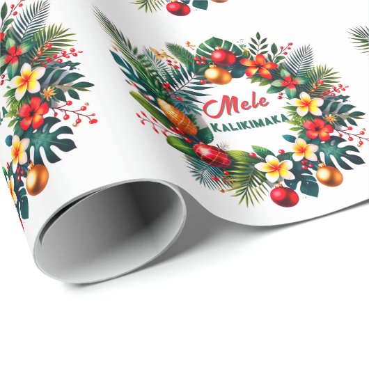 Mele Kalikimaka -Tropical Xmas Cadeaupapier (Rol Hoek)