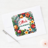 Mele Kalikimaka -Tropical  Xmas Vierkante Sticker (Envelop)