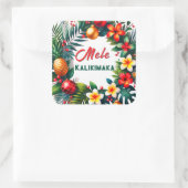 Mele Kalikimaka -Tropical  Xmas Vierkante Sticker (Tas)