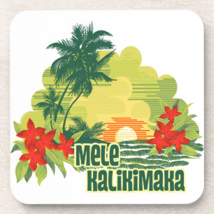 Mele Kalikimaka Tropisch eiland Hawaiian Kerstmis Drankjes Onderzetter