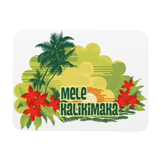 Mele Kalikimaka Tropisch eiland Hawaiian Kerstmis Magneet (Horizontaal)