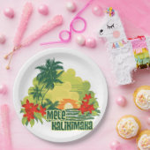 Mele Kalikimaka Tropisch eiland Hawaiian Kerstmis Papieren Bordje (Feest)