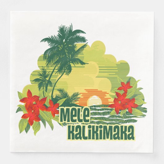 Mele Kalikimaka Tropisch eiland Hawaiian Kerstmis Servetten (Voorkant)