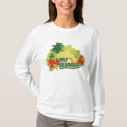 Mele Kalikimaka Tropisch eiland Hawaiian Kerstmis T-shirt (Voorkant)