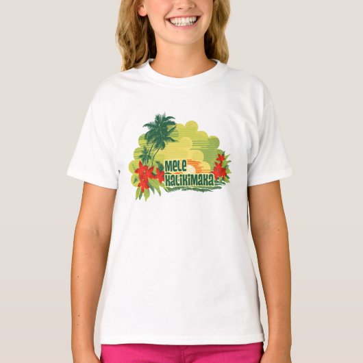 Mele Kalikimaka Tropisch eiland Hawaiian Kerstmis T-shirt (Voorkant)