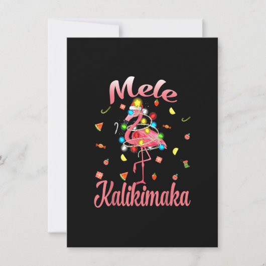 Mele Kalikimaka Tropisch Hawaiian Kerstmis Flamin Kaart (Voorkant)