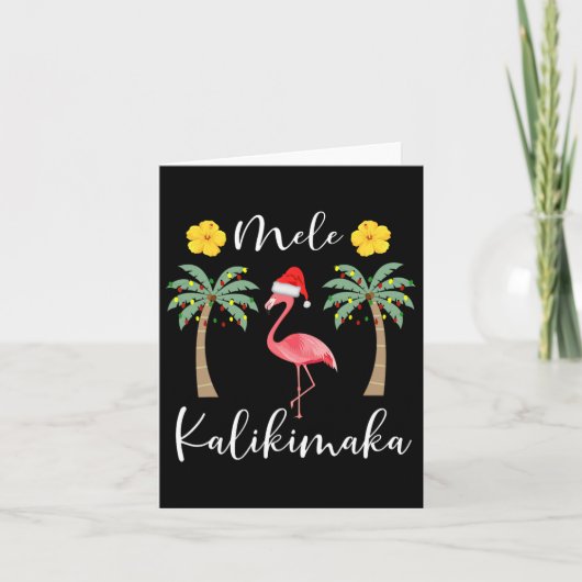 Mele Kalikimaka Tropisch Hawaiian Kerstmis Flamin Kaart (Voorkant)