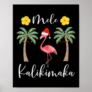 Mele Kalikimaka Tropisch Hawaiian Kerstmis Flamin Poster