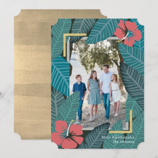 Mele Kalikimaka Tropisch Oerwoud Foto Vakantie Kaa Kaart (Voorkant / Achterkant)