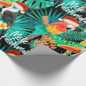 Mele Kalikimaka Tropisch Oerwoud Vogels Cadeaupapier (Hoek)