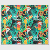 Mele Kalikimaka Tropisch Oerwoud Vogels Cadeaupapier (Vlak)