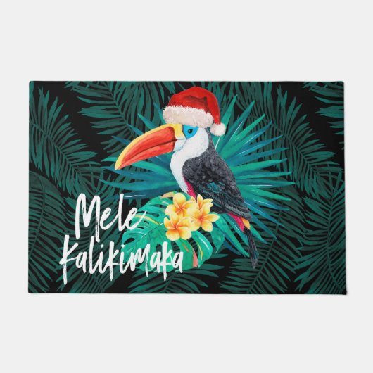 Mele Kalikimaka Tropisch Oerwoud Vogels Deurmat (Voorkant)