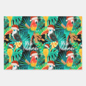 Mele Kalikimaka Tropisch Oerwoud Vogels Inpakpapier Vel (Voorkant 2)