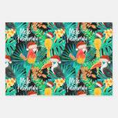 Mele Kalikimaka Tropisch Oerwoud Vogels Inpakpapier Vel (Voorkant)