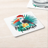 Mele Kalikimaka Tropisch Oerwoud Vogels Kartonnen Onderzetters (Schuin)