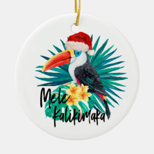 Mele Kalikimaka Tropisch Oerwoud Vogels Keramisch Ornament