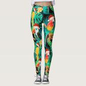 Mele Kalikimaka Tropisch Oerwoud Vogels Leggings (Voorkant)