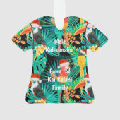 Mele Kalikimaka Tropisch Oerwoud Vogels Ornament (achterkant)