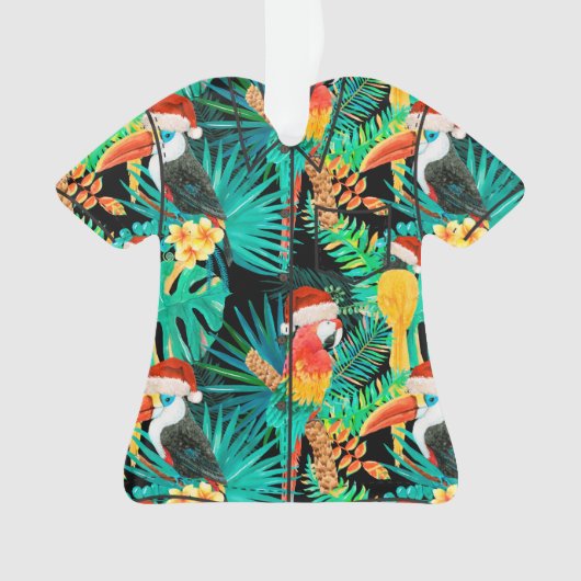 Mele Kalikimaka Tropisch Oerwoud Vogels Ornament (voorkant)