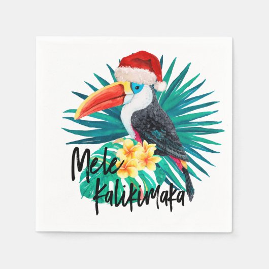 Mele Kalikimaka Tropisch Oerwoud Vogels Servet (Voorkant)
