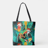 Mele Kalikimaka Tropisch Oerwoud Vogels Strand Tote Bag (Achterkant)