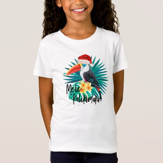 Mele Kalikimaka Tropisch Oerwoud Vogels T-shirt (Voorkant)