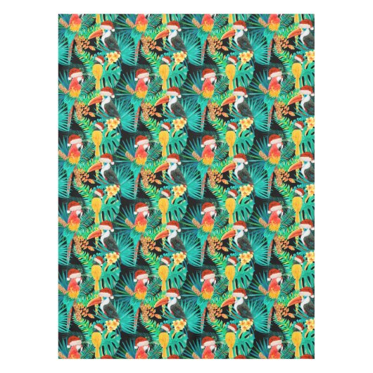 Mele Kalikimaka Tropisch Oerwoud Vogels Tafelkleed (Voorkant)