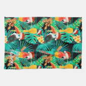 Mele Kalikimaka Tropisch Oerwoud Vogels Theedoek (Horizontaal)