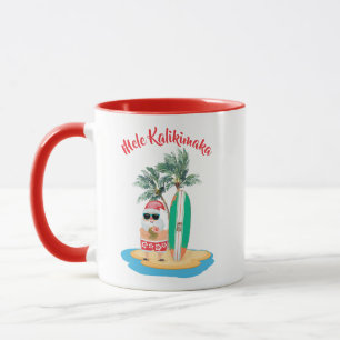 Mele Kalikimaka Tropisch Surfende Kerstman Kerstmi Mok
