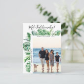 Mele Kalikimaka Tropische Botanische Kerst Foto Feestdagenkaart (Staand voorkant)