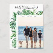 Mele Kalikimaka Tropische Botanische Kerst Foto Feestdagenkaart (Voorkant)