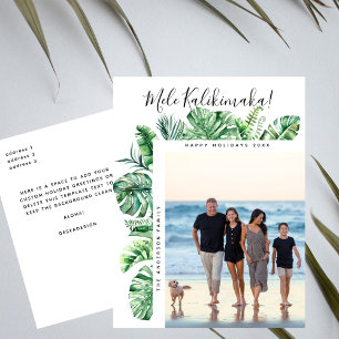 Mele Kalikimaka Tropische Botanische Kerst Foto Feestdagenkaart