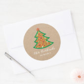 Mele Kalikimaka Tropische Hibiscus Kerstboom Ronde Sticker (Envelop)