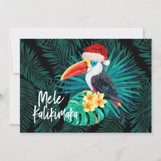 Mele Kalikimaka Tropische Jungle Vogels Kaart (Voorkant)