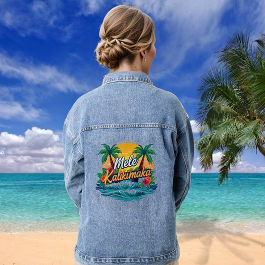 Mele Kalikimaka Tropische Kerst  Denim Jacket