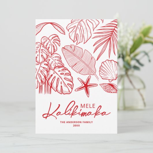 Mele Kalikimaka Tropische Kerst Feestdagenkaart (Staand voorkant)