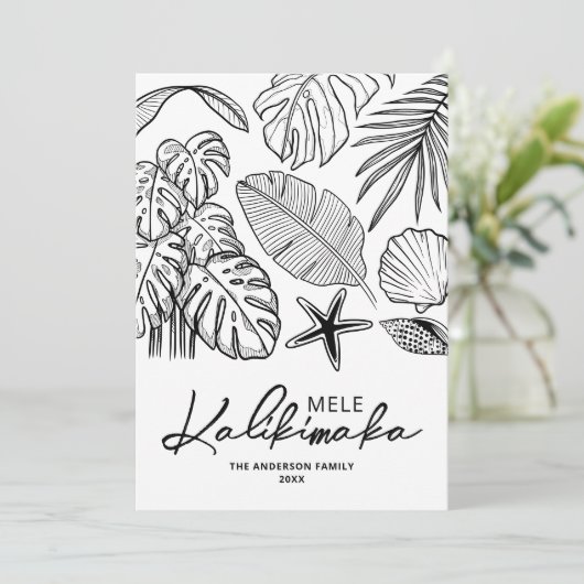 Mele Kalikimaka Tropische Kerst Feestdagenkaart (Staand voorkant)
