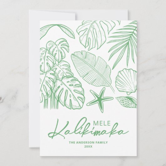Mele Kalikimaka Tropische Kerst Feestdagenkaart (Voorkant)
