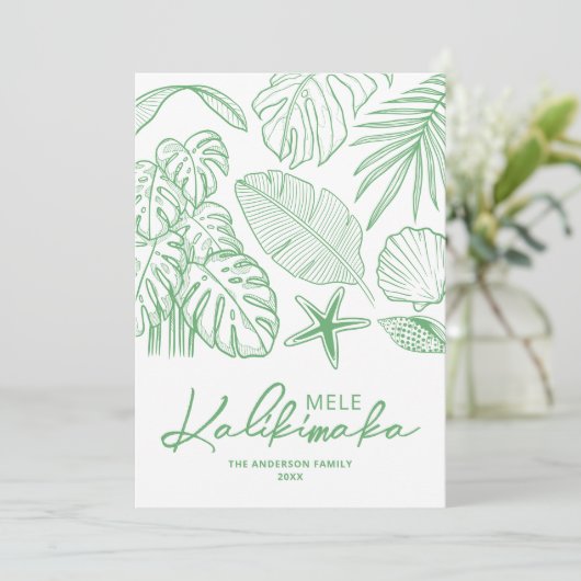 Mele Kalikimaka Tropische Kerst Feestdagenkaart (Staand voorkant)