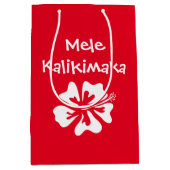 Mele kalikimaka tropische kerstbloem op maat medium cadeauzakje (Voorkant)